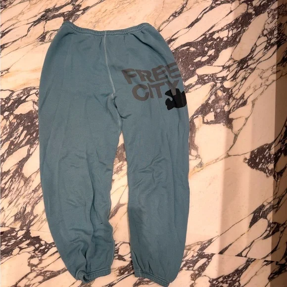 Freecity Light Blue Lounge Sweatpants  Pants sz small - Picture 2 of 8